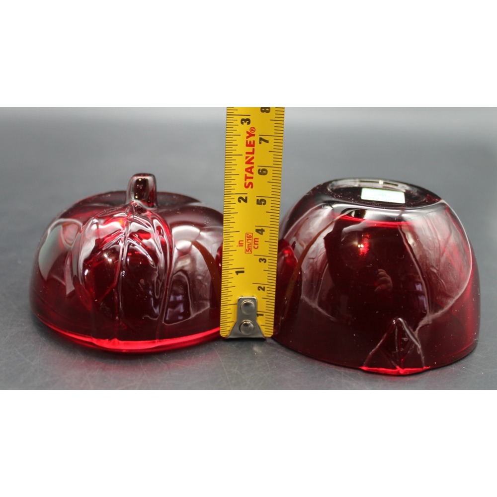 Partylite Natures Bounty Ruby Red Apple Glass Tea Light Votive Candle Holder NIB - Picture 7 of 15